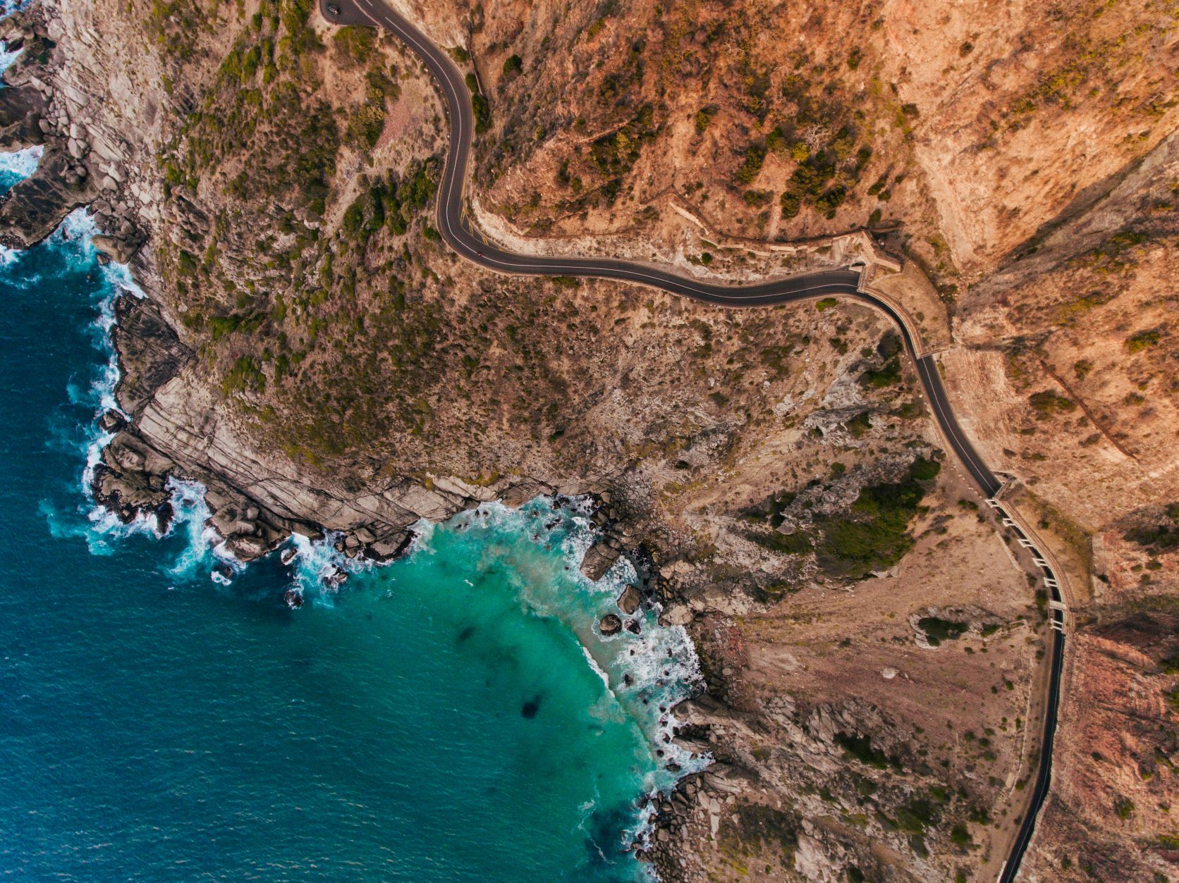 View of road and coast of South Africa 